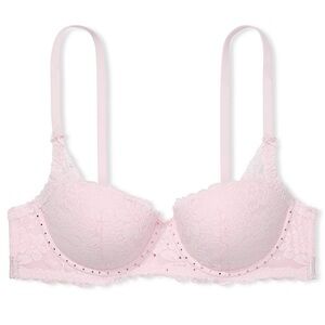 PINK by Victoria’s Secret Bling Lace Pink Wink Lightly Lined Balconette Bra